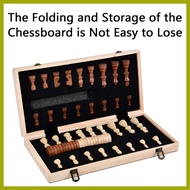 ☈ ◹ ◇ 2 In 1 International Magnetic Wooden Chessboard Tournament Size Folding Chess Board Game For
