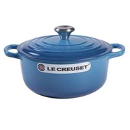 (全新) LE CREUSET 藍色 22cm 圓形鑄鐵鍋