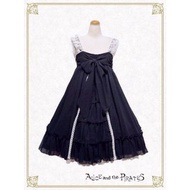 Anp Lolita Bustle Babydoll JSK 紺白 純色