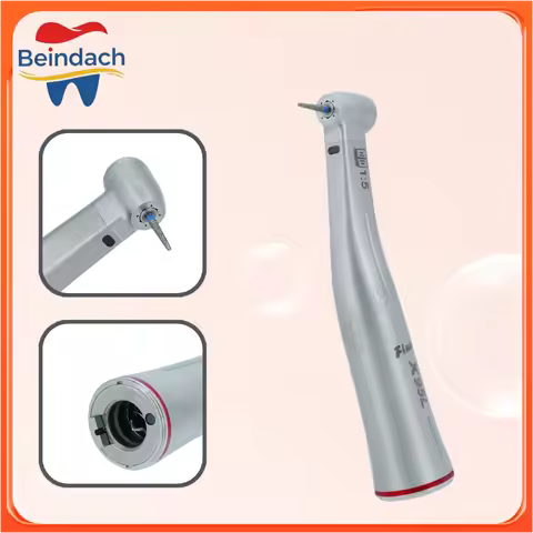 Dental Increasing 1:5 Contra Angle Fiber Optic Against Dental Angle Four Internal Water Spray Red Ri