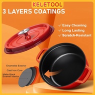 Enameled Cast Iron Sauce Pan with Lid, Dutch Oven Saucepan, Mini Sauce Pot for Cooking, Boiling, Hea