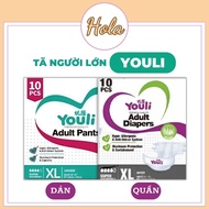 Combo 10 Diapers / Diaper Pants / Stickers Youli Size L / Convenient For The Elderly High Quality Adult Diapers / Diapers