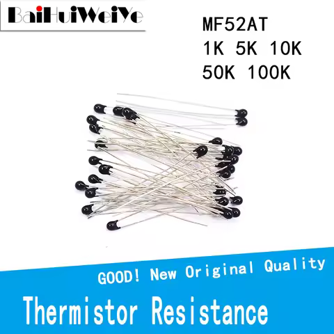20Pcs MF52 NTC Thermistor Thermal Resistor NTC-MF52AT 1K 2K 3K 4.7K 5K 10K 20K 47K 50K 100K 5% 3950B