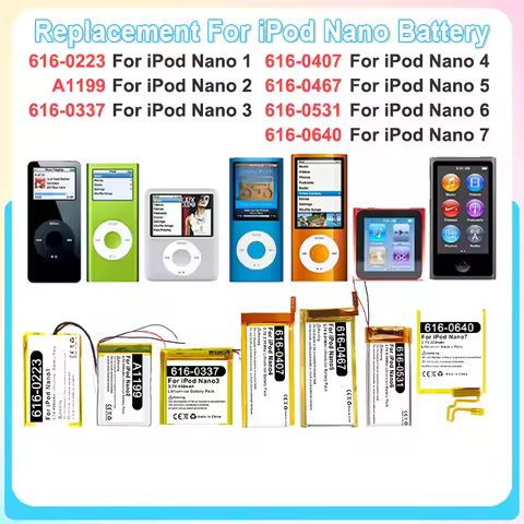 Brand-New Replacement Battery for iPod Nano 7 6 5 4 3 2 1 Nano1 Nano2 Nano3 Nano4 Nano5 Nano6 Nano7 