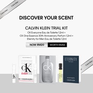 [Exclusive] CK Trial Kit 3 x 1.2ML (CK Everyone EDT+ CK One Essence 30th Anniversary Parfum + CK Ete
