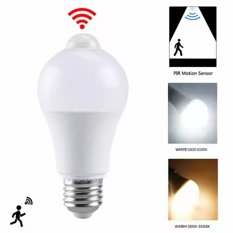 E27 LED Motion Sensor Bulb LED Lamp B22 PIR Sensor Light Bulb Auto ON/OFF Night Light For Porch Stai