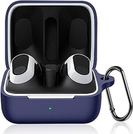 LDSXAY Compatible with Sony INZONE Buds WF-G700N Case Cover, Soft Silicone Shockproof Protective Skin Case for Sony WF-G700N Truely Wireless Earbuds, Protective Cover with Carabiner (Dark Blue)