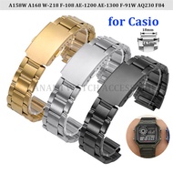 Stainless Steel Watch Strap 18mm for Casio A158W A168 W-218 F-108 AE-1200 AE-1300 Replacement Watch 