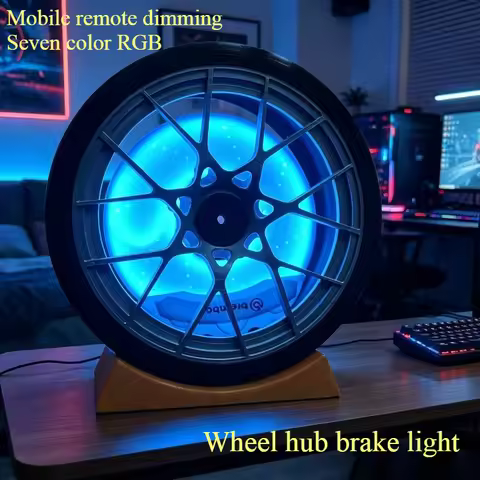 Original 3D Printed Wheel Hub Brake Lights, USB Plug-in RPG APP Remote Control Desktop Ornament Beds