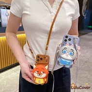 3D Cute Bunny & Fox Case With Crossbody Strap For Vivo Y39 Y37C Y37 Y36 Y78 Y77 Y77E Y29 Y29S Y28 Y2