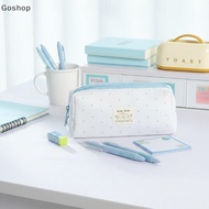 Goshop Ins Cute Kitten Pencil Case for School Durable Stationery Storage Bag for Girl Portable Cosme
