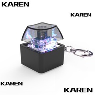 KAREN1 Fidget Keychain, Fingertip Clicks Glowing Finger Keyboard Caps, Relaxing Mechanical Switch DI