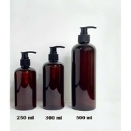 Cosmetic plastic bottle - 250ml short plastic bottle - brown plastic bottle 250ml bottle