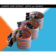 JUMPER WIRE DUPONT M/M M/F F/F 100MM 200MM 300MM BUNDLE (20 pcs connector)