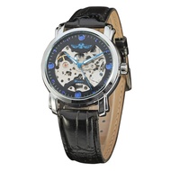 WINNER WINNER 005 Automatic Mechanical Female Watch Belt Hollow Fashion Watch Business Watch Blue
