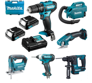 MAKITA 12V CORDLESS DRIVER KIT / HAMMER DRILL/ VACUUM CLEANER/ ROTARY HAMMER/ JIG SAW COMBO SET