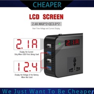 QC 3.0 with LCD 200W Kereta Power Inverter DC 12V to 220 AC 2 AC UK Outlets 4 USB Ports Charger Adap