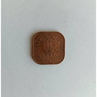 Malaysia Old Coins Collection - Malaya And British Borneo 1 CENT 1961 / Queen Elizabeth The Second