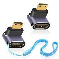 Duttek 8K 90 Degree Mini HDMI Adapter, UHD Mini HDMI to HDMI Connector, Up Angled Mini HDMI Male to 