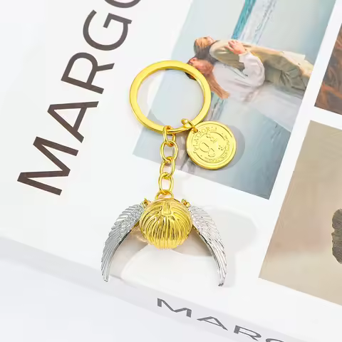 Movie Harri Potter keychain Fashion Trend Golden Snitch Pendant Keychain Boys Girl for Backpack Acce
