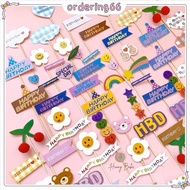Happy Birthday Korean Style Cake Decoration Ins Style Cartoon Smile Bear Decoration Plugin Set