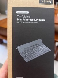 全新 VAP  MINI Tri-folding wireless keyboard 三折藍牙攜帶式鍵盤 VP-TFKB100 / iPAD MAC PC 手機皆可使用