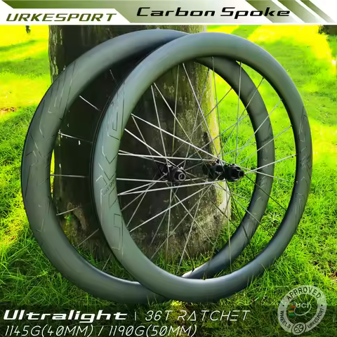 Urke C200 Carbon Spoke Wheels Disc Brake 28/30 mm Wide 700c Ultralight 1145g UCI Approved Clincher T