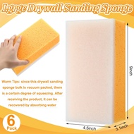 Gisafai 6 Pcs Drywall Wet Sanding Sponge 9 x 4.5 x 3.1 Inch Washable Reusable Drywall Sanding Blocks