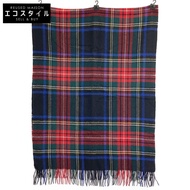 Johnstons 格紋 100% 羊絨大圍巾（二手）