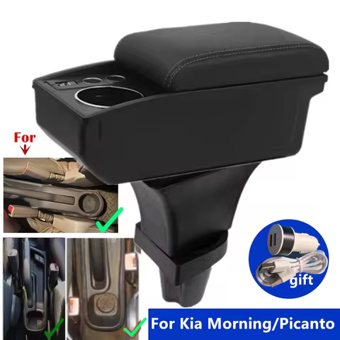 Central storage Box cup holder Car Armrest box For Kia Morning Armrest box For Kia Picanto Dedicated