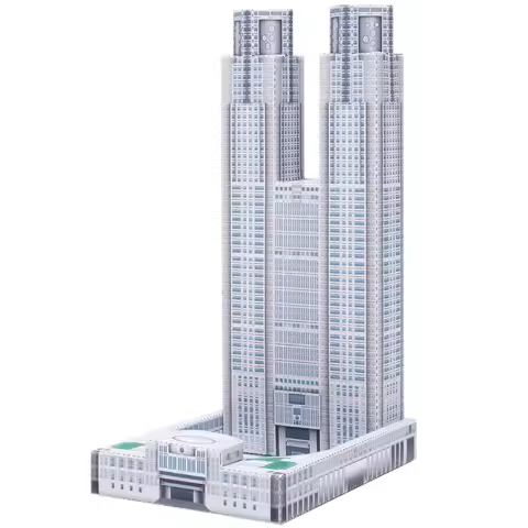 Tokyo Metropolitan Government Building Mini 3D Paper Model House Papercraft DIY Handmade Origami Kid