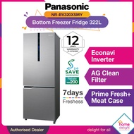 [SAVE 3.0 RM200] Panasonic 2 Door Fridge Bottom Freezer 322L [NRBV320XS / NR-BV320XS / NR-BV320XSMY]