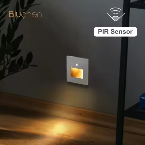 PIR Led Sensor Light Black White Gray Gold Recessed Wall Light 2W Led Wall Lamp LUX Sensor Step Corr