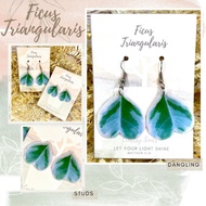 ♛✗✆Ficus Triangularis Earrings