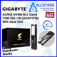 (ALLSTARS : We are Back PROMO) Gigabyte AORUS Gen4 7300 SSD 1TB (AG4731TB) PCI-E Gen4x4 NVME M.2 SSD with heatsink