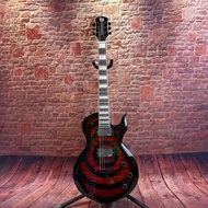 Wylde Audio Odin Redrum Bullseye สีแดงและกีต้าร์ไฟฟ้าสีดำกีตาร์มืออาชีพ