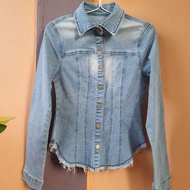 Slim Fit Denim Jacket 2 Pieces DIVIDED BY H&M Label And Dazy Long-Sleeved (Denim Jacket) Light-Washe