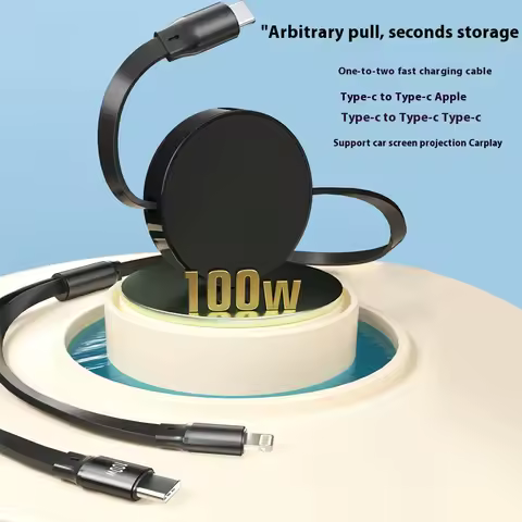 240W Retractable USB Type C To USB C Cable For Xiaomi Pad 5 Pro Honor Note 10 Vivo Y78m Wiko PD Fast