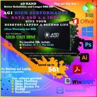 SSD AGI + Windows 10 / 11 Pro 64bit + Microsoft Office 2021 + Software / PLUG &amp; PLAY / 120GB / 256GB / 512GB / 1TB