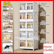 ★SG★ 55L. 84L. Foldable Storage Box with built-in roller. Stackable. Modular. Storage Organizer. REA