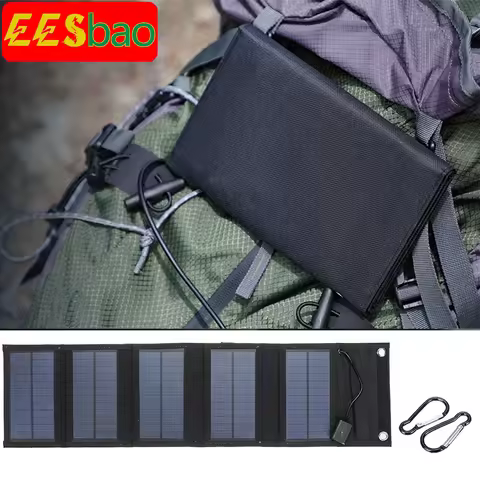 EESBAO 70W 40W Foldable Solar Panel 5V USB Portable Charger Waterproof Power Bank for Phones Camping
