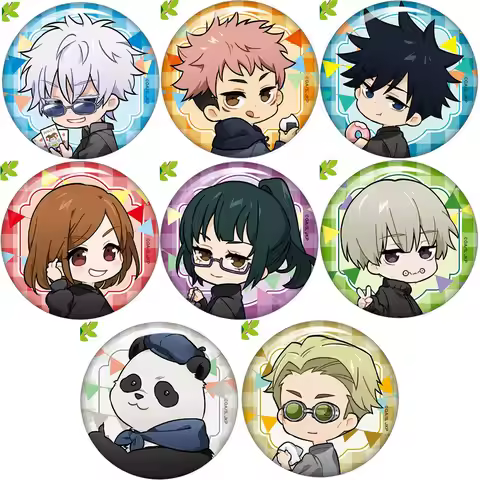 Jujutsu Kaisen Anime Badge Pins Set Of 6 Characters Gojo Satoru Itadori Yuji Fushiguro Megumi Kugisa