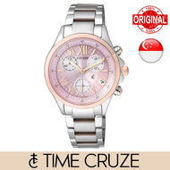 [Time Cruze] Citizen xC Eco-Drive FB1404-69W Asia Limited Solar Chronograph Style Stainless Steel Pink Dial Women Watch