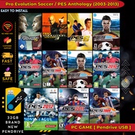 [Pendrive Game 32GB Flash USB ] PES Game Collection (2003-2013)  (10 in 1) Football PC Soccer Games 