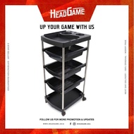 Hairdressing Trolley X107 for Barber Salon Beauty Furniture Hair Styling Storage Station Black Tray