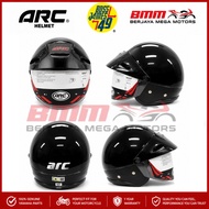 ARC AF6 Half Face Helmet with Visor Original - Gloss Black