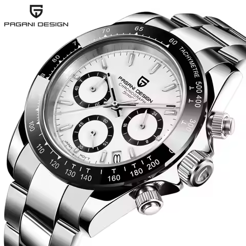 PAGANI DESIGN PD-1644 Men Quartz Watch Ceramic Bezel Japan VK63 Movt Sapphire Glass 100m Waterproof