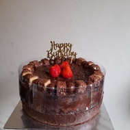 birthday cake fudgy brownies / kue ulang tahun (d=20cm t=8cm) by
