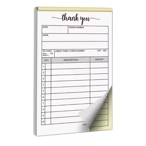 1/2/3Pcs Order Form 2-Part Carbonless Receipt Book Duplicate Sales Order Invoice Pad For Small Busin