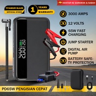 4 In 1 Car Starter 12V Jumper Powerbank 25000mah with Air Tyre 65w Fast Charging Emergency Led Light